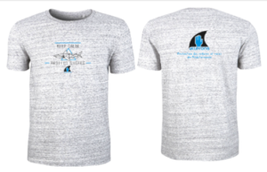 Grey vintage Ailerons t-shirt requin shark