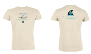 White vintage Ailerons t-shirt requin shark
